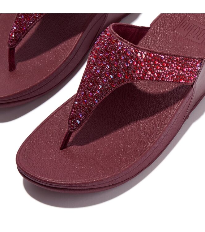 FitFlop Lulu Crystal-Mix Toe-Post luxe plum FitFlop JE3-C35, slippers Direct leverbaar uit de webshop