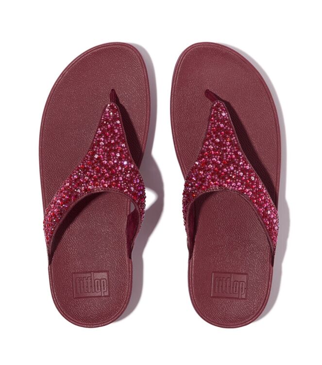 FitFlop Lulu Crystal-Mix Toe-Post luxe plum FitFlop JE3-C35, slippers Direct leverbaar uit de webshop