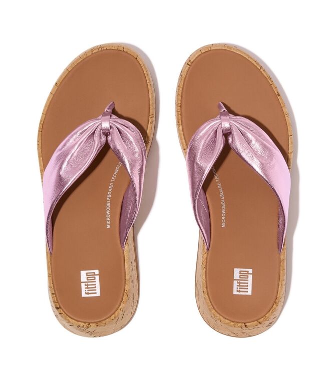 FitFlop F-Mode Twist metallic wild lilac  FitFlop HN3-A98, slippers Direct leverbaar uit de webshop
