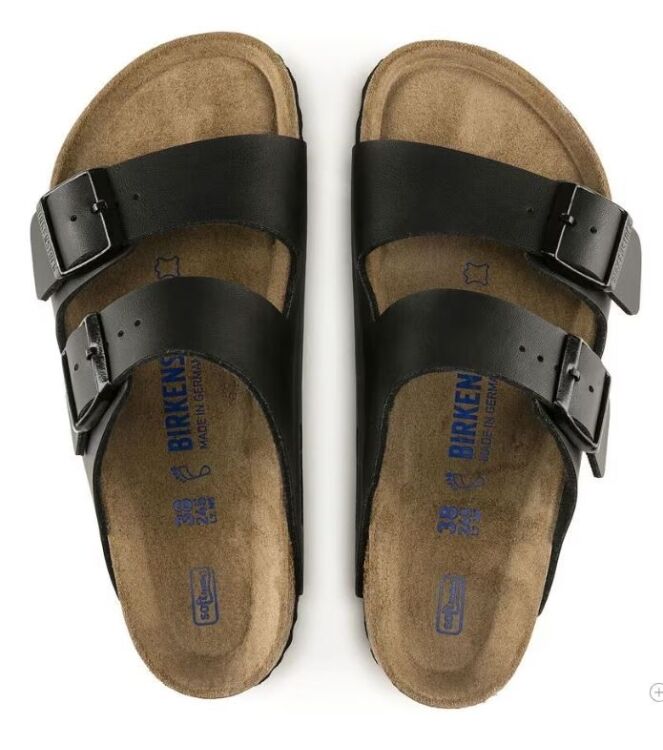 Birkenstock Arizona Soft Footbed black  Birkenstock 551251, slippers Direct leverbaar uit de webshop