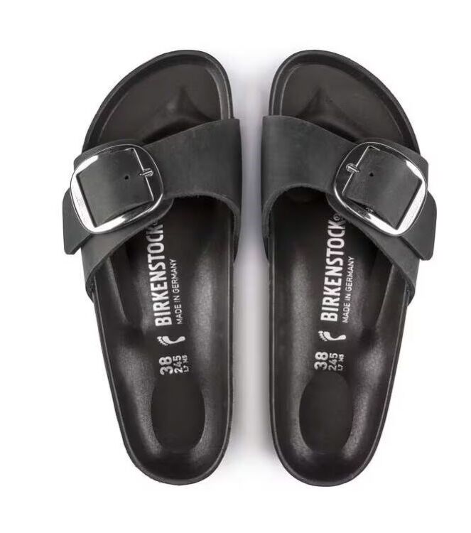 Birkenstock Madrid Big Buckle black Birkenstock 1006522, slippers Direct leverbaar uit de webshop