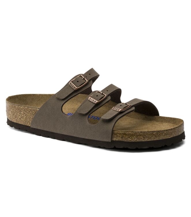 Birkenstock Florida zacht voetbed mocha  Birkenstock 53881, slippers Direct leverbaar uit de webshop