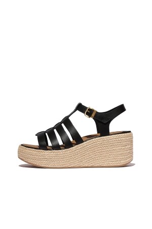 FitFlop Platfforms Espadrille Leather Fisherman Wedge black FitFlop Platfforms Espadrille Leather Fisherman Wedge black