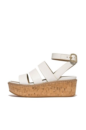 FitFlop FitFlop Eloise Leather/Cork Strappy Wedge Sandals urban white  FitFlop FitFlop Eloise Leather/Cork Strappy Wedge Sandals urban white