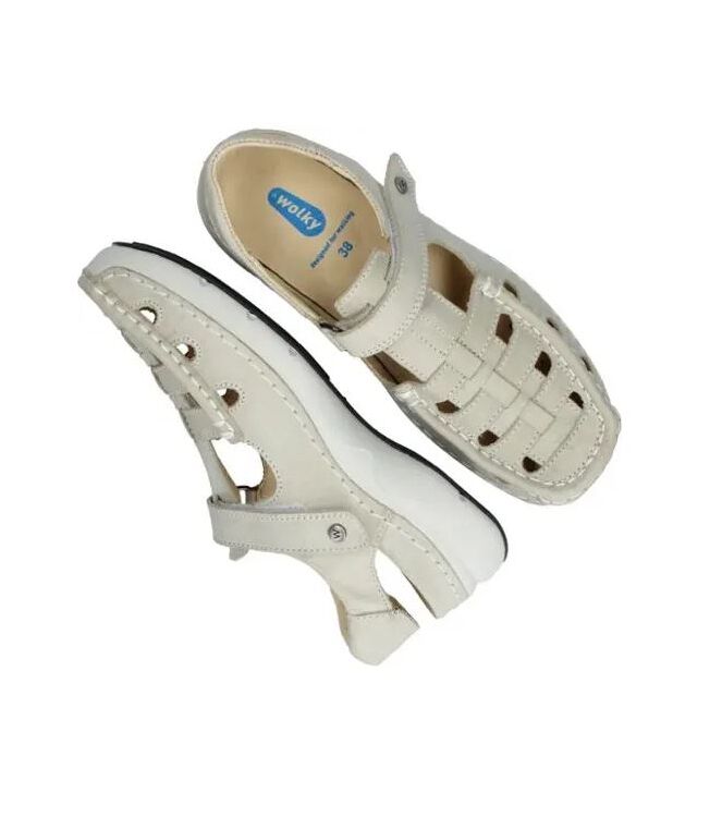 Wolky Rolling Sun Fantastic offwhite Wolky 0720436-120, sandalen Direct leverbaar uit de webshop
