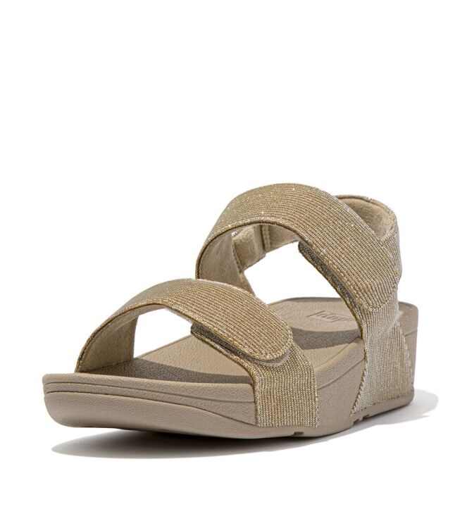 FitFlop Lulu Adjustable Shimmerlux Back-Strap latte beige  FitFlop GA2-A94, sandalen Direct leverbaar uit de webshop