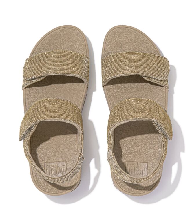 FitFlop Lulu Adjustable Shimmerlux Back-Strap latte beige  FitFlop GA2-A94, sandalen Direct leverbaar uit de webshop