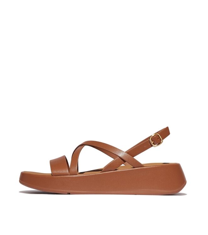 FitFlop F-Mode Flatform Strappy deep tan  FitFlop IY3-C15, sandalen Direct leverbaar uit de webshop