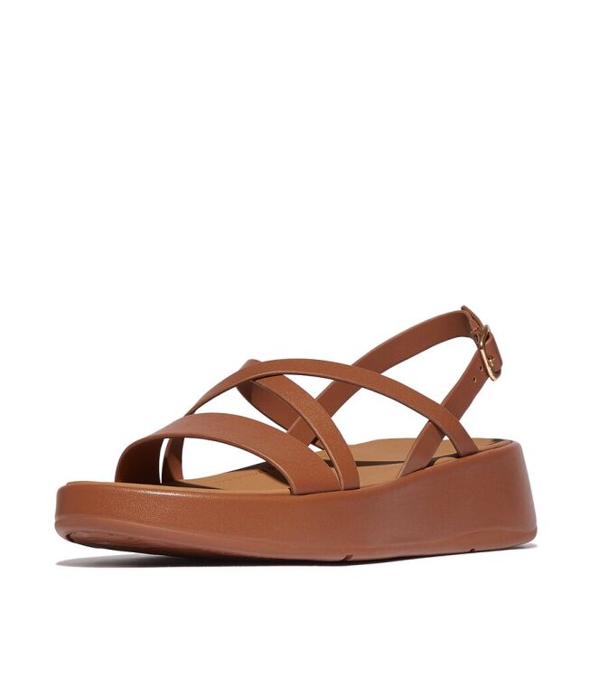 FitFlop F-Mode Flatform Strappy deep tan  FitFlop IY3-C15, sandalen Direct leverbaar uit de webshop