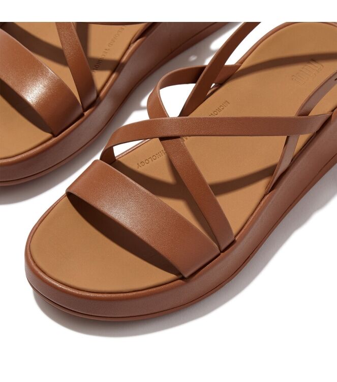 FitFlop F-Mode Flatform Strappy deep tan  FitFlop IY3-C15, sandalen Direct leverbaar uit de webshop