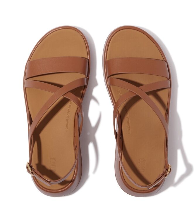 FitFlop F-Mode Flatform Strappy deep tan  FitFlop IY3-C15, sandalen Direct leverbaar uit de webshop
