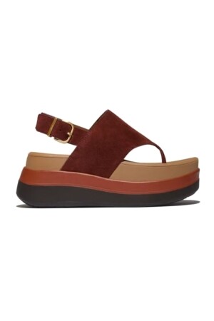 FitFlop F-Mode Stack Suede Back-Strap Toe-Post Sandals chocolat FitFlop F-Mode Stack Suede Back-Strap Toe-Post Sandals chocolat