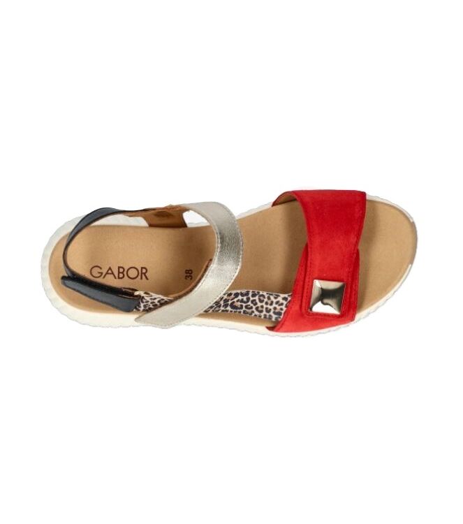 Gabor 84.582-15 chilli/oak/platino Gabor 84.582-15, sandalen Direct leverbaar uit de webshop