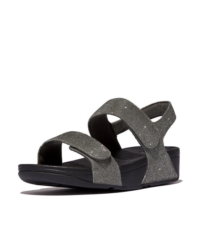 FitFlop Lulu Adjustable Shimmerlux Back-Strap pewter  FitFlop GA2-054, sandalen Direct leverbaar uit de webshop