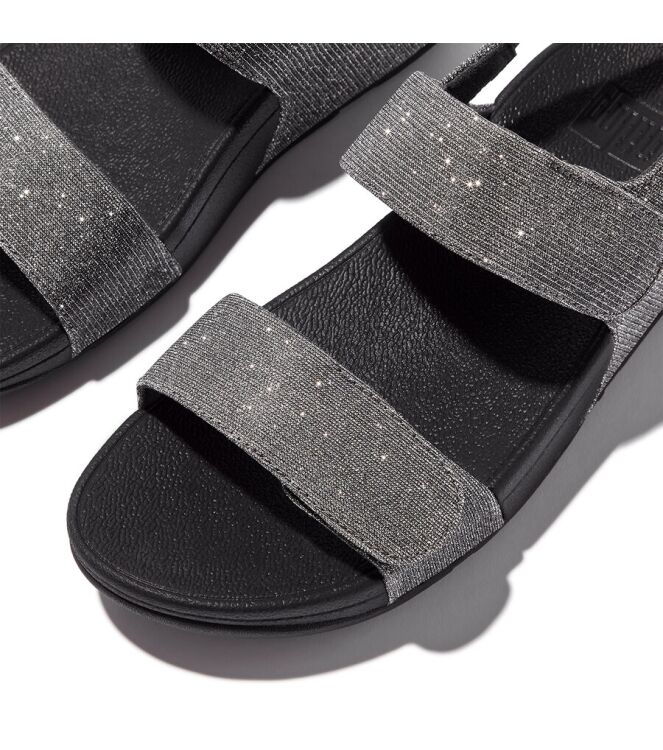 FitFlop Lulu Adjustable Shimmerlux Back-Strap pewter  FitFlop GA2-054, sandalen Direct leverbaar uit de webshop