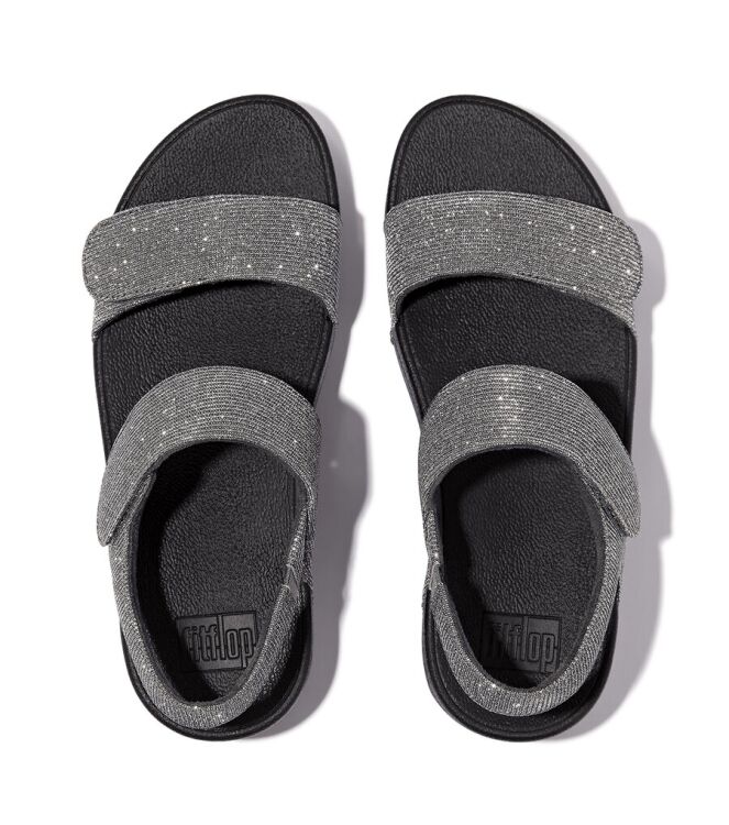 FitFlop Lulu Adjustable Shimmerlux Back-Strap pewter  FitFlop GA2-054, sandalen Direct leverbaar uit de webshop
