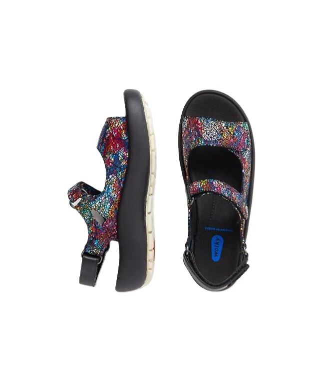 Wolky Brasilia Crash black multi Wolky 0333340-970, sandalen Direct leverbaar uit de webshop