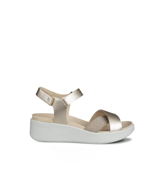 ECCO Flowt Wedge LX W white gold  ECCO 27332301688, sandalen Direct leverbaar uit de webshop