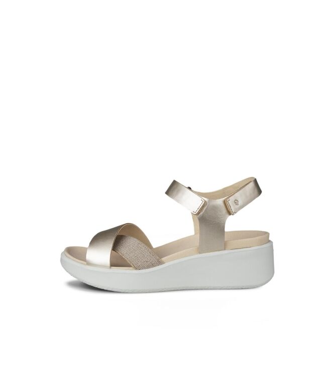 ECCO Flowt Wedge LX W white gold  ECCO 27332301688, sandalen Direct leverbaar uit de webshop
