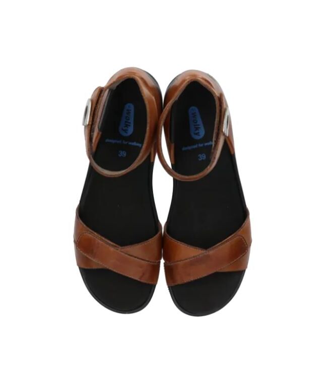 Wolky Era Mustang cognac  Wolky 0377620-430, sandalen Direct leverbaar uit de webshop