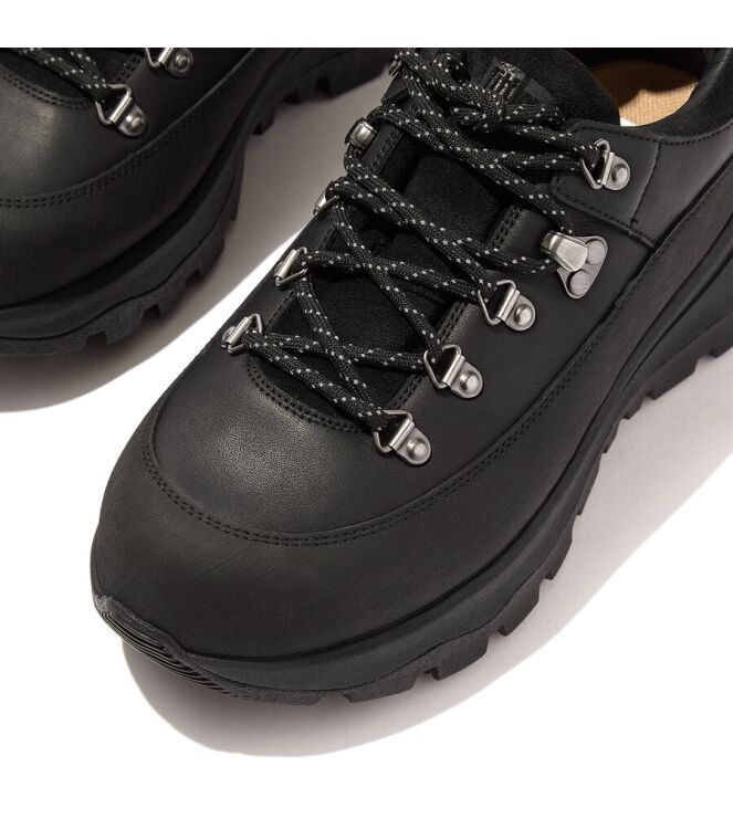 FitFlop Neo-D-Hyker Sneaker-WP Leather all black FitFlop GQ5-090, sneakers / veterschoenen Direct leverbaar uit de webshop