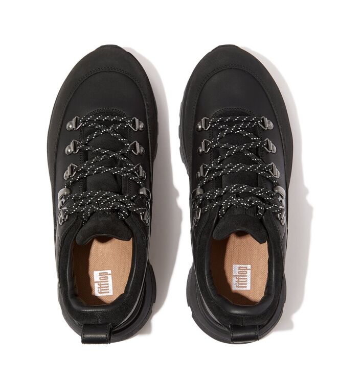 FitFlop Neo-D-Hyker Sneaker-WP Leather all black FitFlop GQ5-090, sneakers / veterschoenen Direct leverbaar uit de webshop