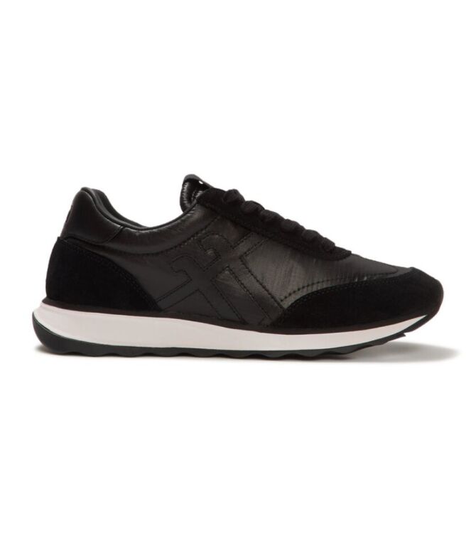 FitFlop Retro-Q FF Metallic- Fabric/Suede Sneakers black FitFlop A5Q-001, sneakers / veterschoenen Direct leverbaar uit de webshop