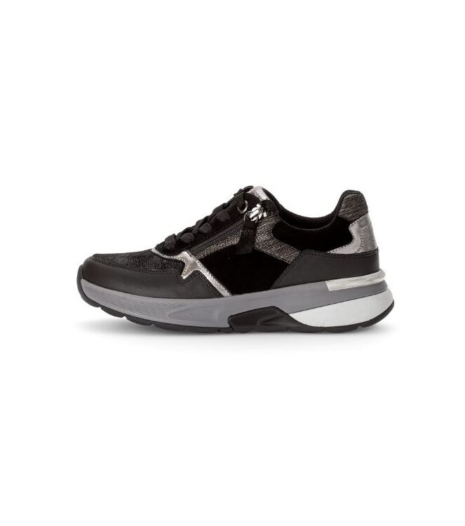 Gabor Rollingsoft 76.847-67 schwarz kombi  Gabor Rollingsoft 76.847-67, sneakers / veterschoenen Direct leverbaar uit de webshop