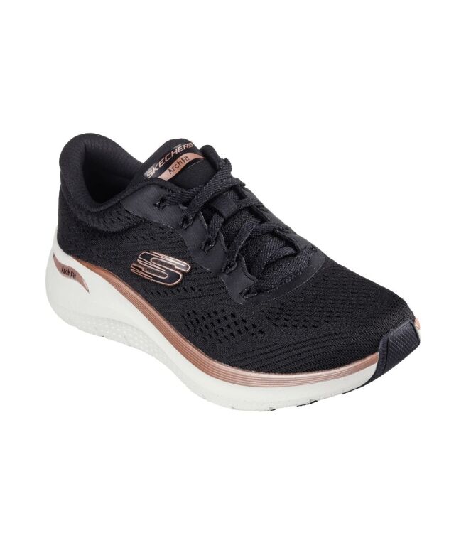 Skechers Arch Fit 2.0-Glow black/roos goud Skechers 150067-BKRG, sneakers / veterschoenen Direct leverbaar uit de webshop