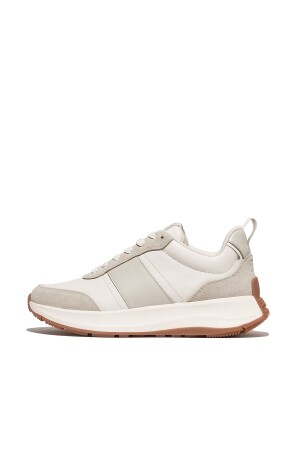 FitFlop F-Mode Flow Sneaker-Leather & Suede mix urban white mix 
