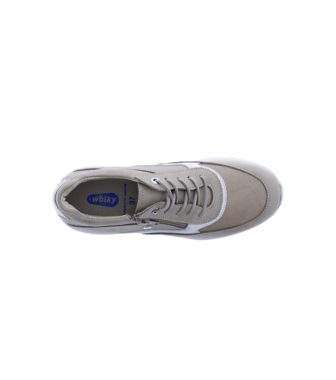 Wolky Vitality S2F stretch & Leather beige  Wolky 0570390-390, sneakers / veterschoenen Direct leverbaar uit de webshop