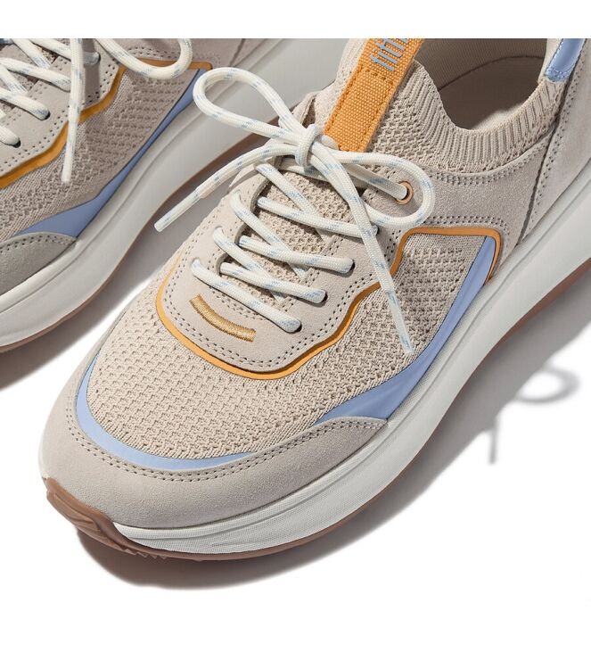 FitFlop F-Mode Flatform Slip-On Laced paris beige  FitFlop IV1-C17, sneakers / veterschoenen Direct leverbaar uit de webshop