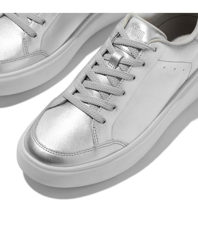 FitFlop Rtg Metallic-Leather silver FitFlop E5T-011, sneakers / veterschoenen Direct leverbaar uit de webshop