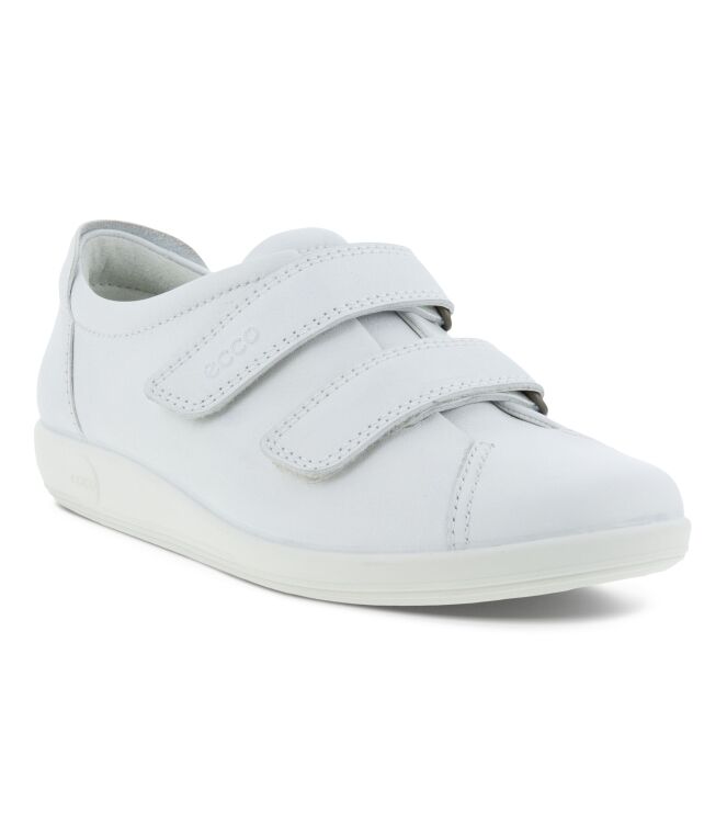 ECCO Soft 2.0 bright white  ECCO 20651301002, klittenbandschoenen Direct leverbaar uit de webshop