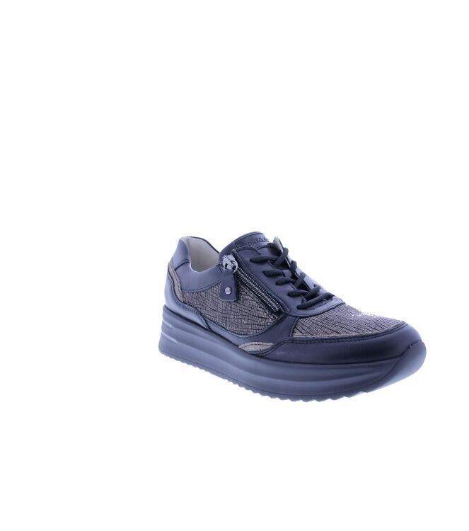 Waldlaufer Arianna schwarz bronce  Waldlaufer 755004.310.370, sneakers / veterschoenen Direct leverbaar uit de webshop