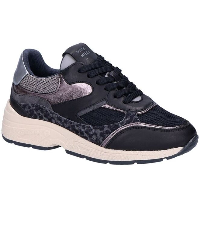 Piedi Nudi Kaya black gun  Piedi Nudi 05.09, sneakers / veterschoenen Direct leverbaar uit de webshop