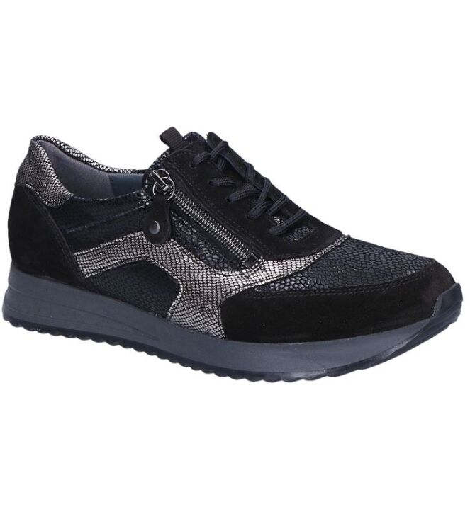 Waldlaufer Vicky schwarz  Waldlaufer 752004.406.001, sneakers / veterschoenen Direct leverbaar uit de webshop