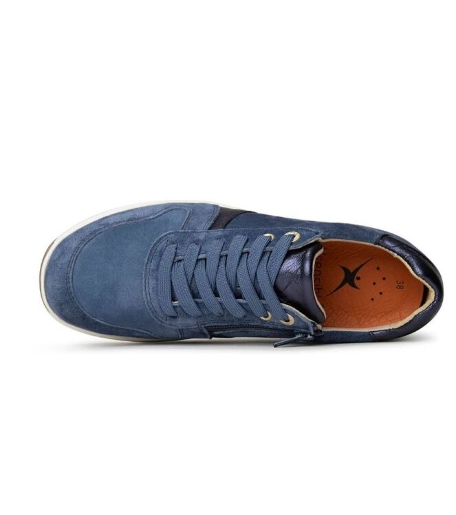 Xsensible Stretchwalker Modena denim  Xsensible Stretchwalker 30228.2.254, sneakers / veterschoenen Direct leverbaar uit de webshop