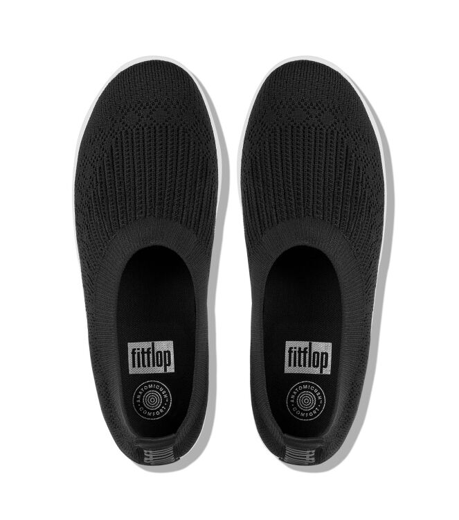 FitFlop Uberknit Slip-On Ballerina black  FitFlop H95-001, Instappers dames Direct leverbaar uit de webshop
