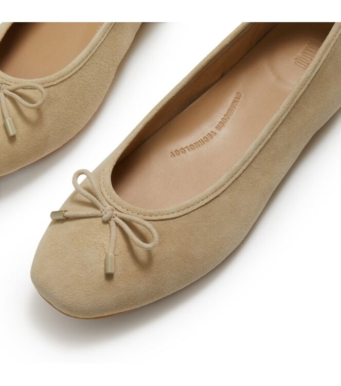 FitFlop Delicato Bow Ballet Flats cappuccino FitFlop A0H-923, Instappers dames Direct leverbaar uit de webshop
