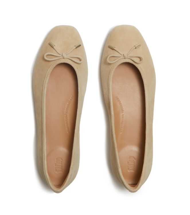 FitFlop Delicato Bow Ballet Flats cappuccino FitFlop A0H-923, Instappers dames Direct leverbaar uit de webshop