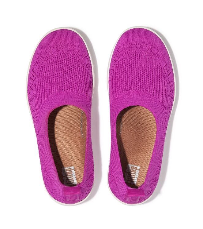 FitFlop Uberknit Slip-On Ballerina miami violet  FitFlop H95-A29, Instappers dames Direct leverbaar uit de webshop