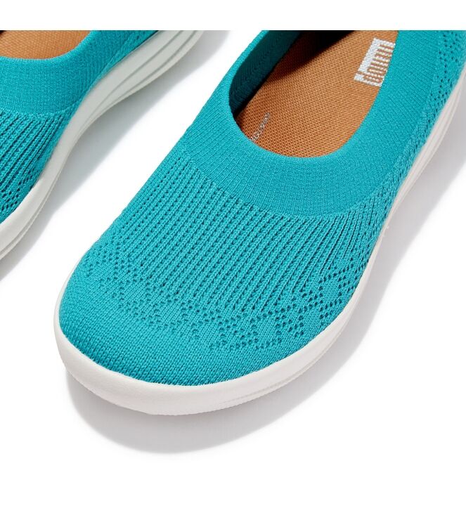 FitFlop Uberknit Slip-On Ballerina tahiti blue  FitFlop H95-A51, Instappers dames Direct leverbaar uit de webshop