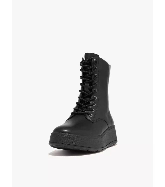 FitFlop F-Mode Lace-Up Flatform all black FitFlop GM4-090, veterboots Direct leverbaar uit de webshop