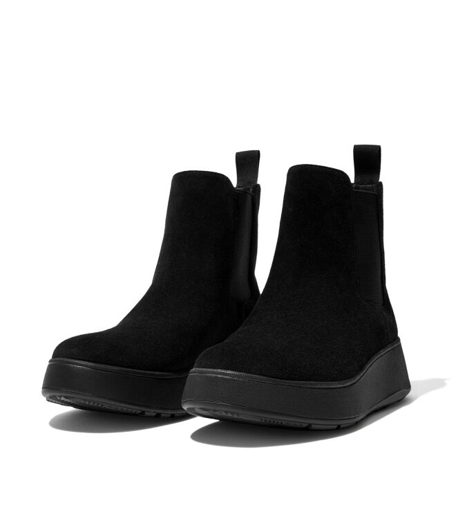 FitFlop F-Mode Flatform Chelsea all black FitFlop FK3-090, laarzen Direct leverbaar uit de webshop