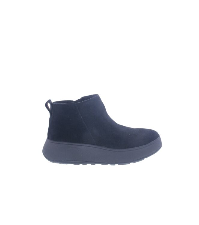 FitFlop F-Mode Suede Flatform Zip Ankle Boots all black  FitFlop GM3-090, laarzen Direct leverbaar uit de webshop