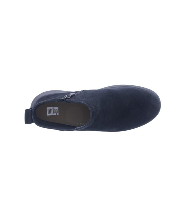 FitFlop F-Mode Suede Flatform Zip Ankle Boots all black  FitFlop GM3-090, laarzen Direct leverbaar uit de webshop