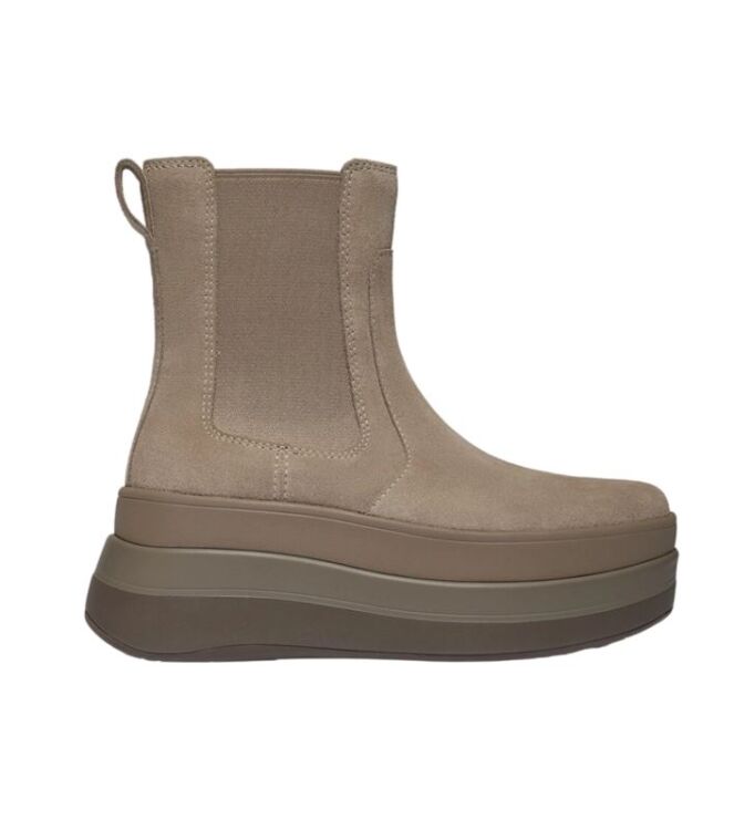 FitFlop F-Mode Stack Suede Chelsea taupe FitFlop E2K-076, laarzen Direct leverbaar uit de webshop