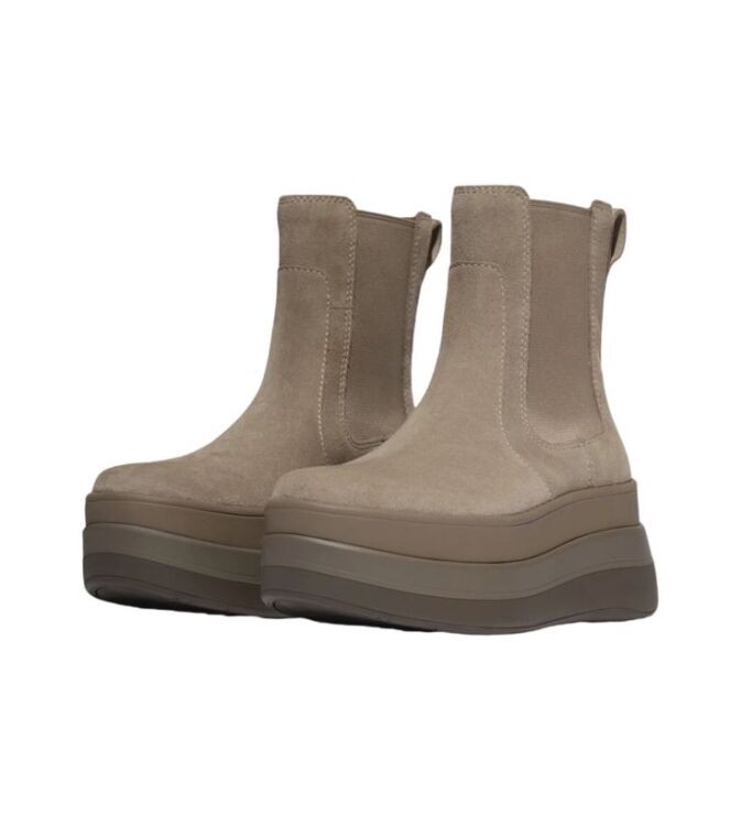 FitFlop F-Mode Stack Suede Chelsea taupe FitFlop E2K-076, laarzen Direct leverbaar uit de webshop