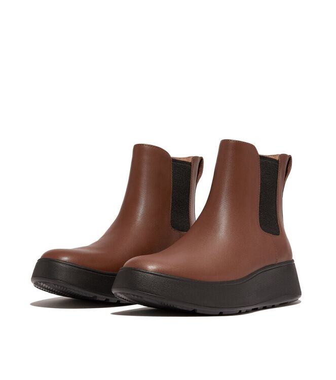 FitFlop F-Mode Leather Flatform Chelsea Boots rich brown FitFlop FH4-864, laarzen Direct leverbaar uit de webshop